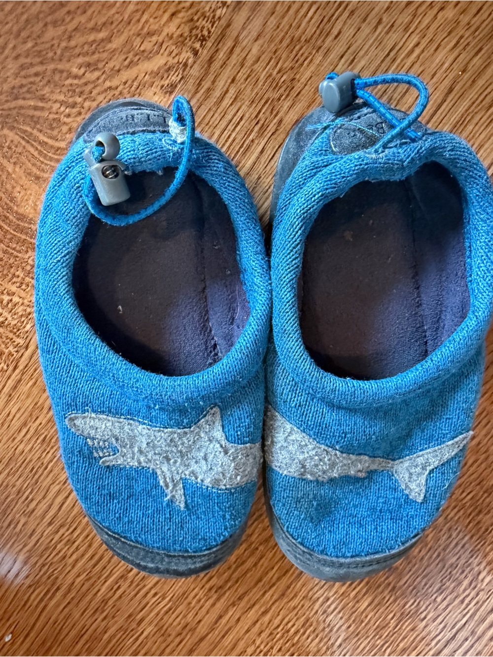 L.L. Bean Boys Blue Shark Slip-On Shoes